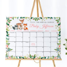 Animais & Rosa Calendário de Data Provável de Nasc