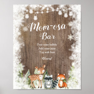 Poster Animais Russos de Inverno Woodland Bar Mãe-Oosa