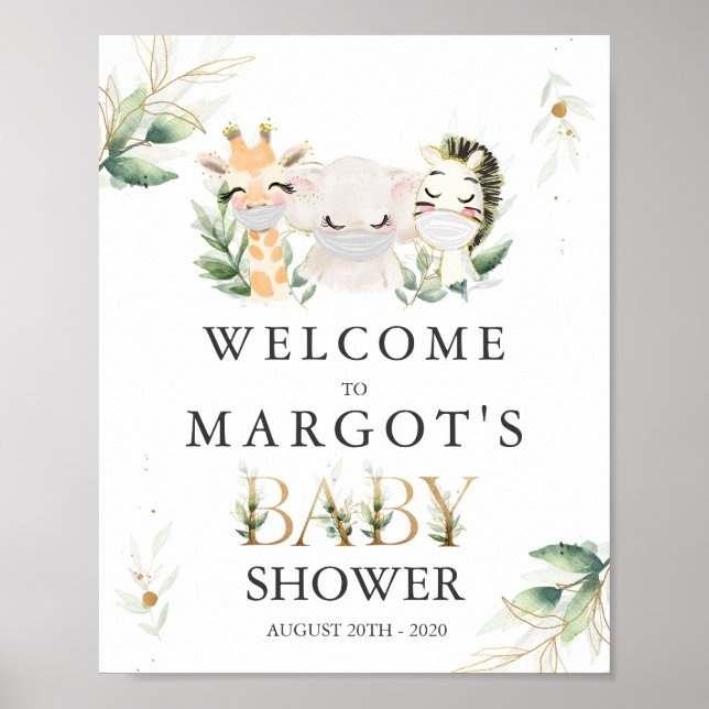 Poster Animais Safari Dourados De Crença Conduzem Por Chá (Frente)