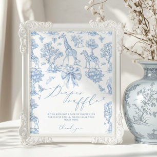 Poster Animais Safari - Fralda Toile de Jouy