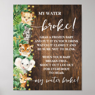 Poster Animais Safari Russos Minha Água Quebrou Chá de fr