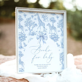 Poster Animais Safari Toile de Jouy Books para bebê