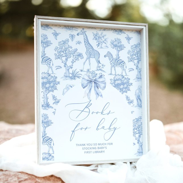 Poster Animais Safari Toile de Jouy Books para bebê (Criador carregado)