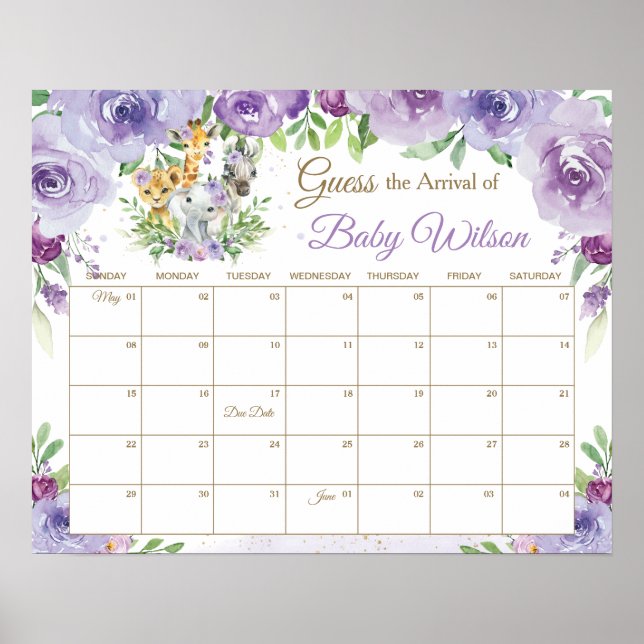 Poster Animais Selvagens Adivinham Sinal de Data de Venci (Frente)