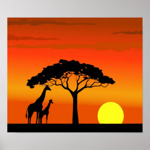 Póster Animais selvagens Afrika