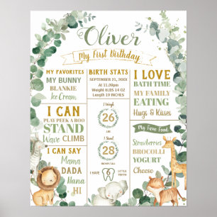 Poster Animais Selvagens Aniversário Marco Etnias de Nas