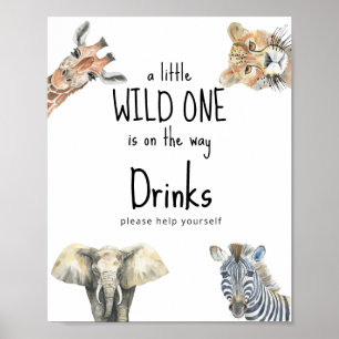 Poster Animais selvagens de safari em aquarela - Bebidas