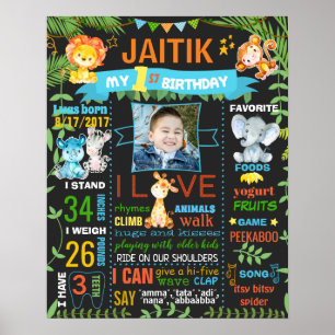 Poster Animais Selvagens do Jardim Zoológico Selvagem