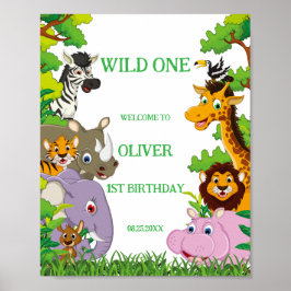 Poster Animais Selvagens Uma Selva Selvagem - Safari Verd