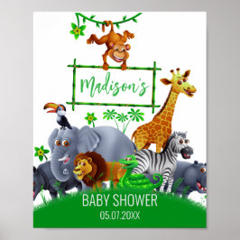 Poster Animais Selvagens Uma Selva verde safari inverno