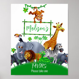 Poster Animais Selvagens Uma Selva verde safari inverno