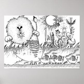 Poster Animais únicos da savana.