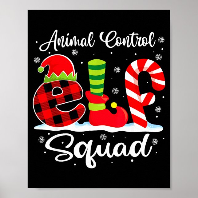 Poster Animal Control Elf Squad Christmas Officer Matchin (Frente)