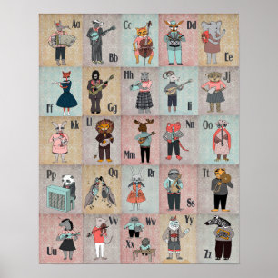 Poster animal da banda do alfabeto de ABC