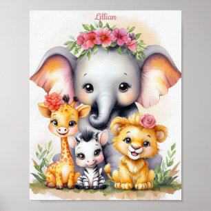 Poster Animal da marinha Safari elegante