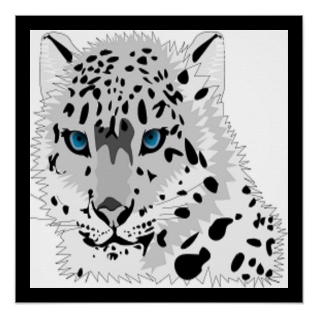 PÓSTER ANIMAL DE LEOPARD DE NEVE (Frente)