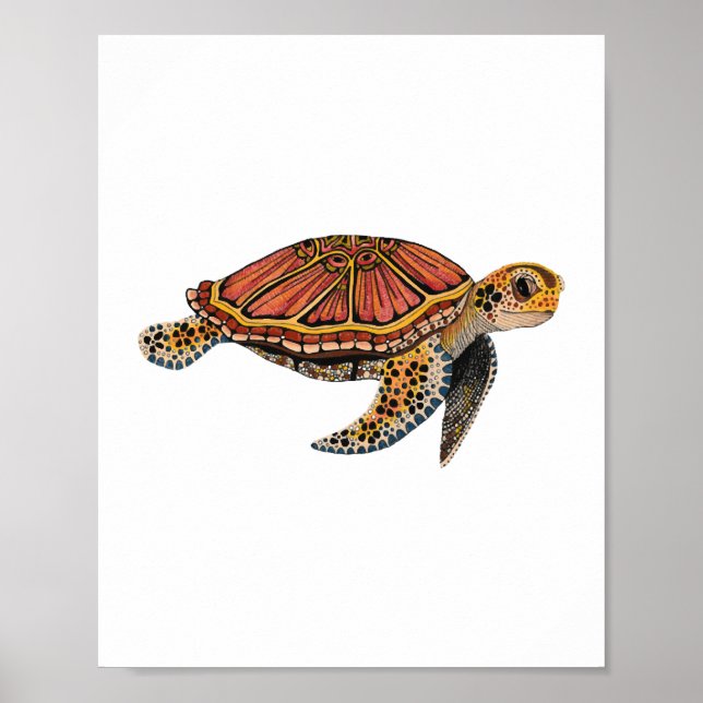 Poster Animal de Tartaruga-do-mar (Frente)