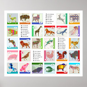 Poster animal do alfabeto revisado