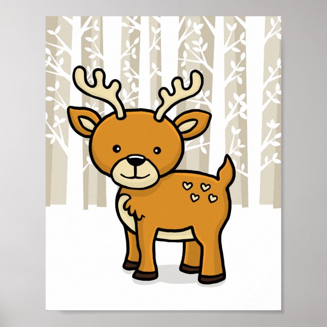 Poster Animal Florestal Veado (Frente)