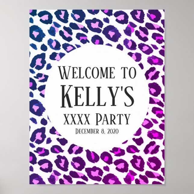 Poster Animal, Leopardo, sinal de boas-vindas. (Frente)