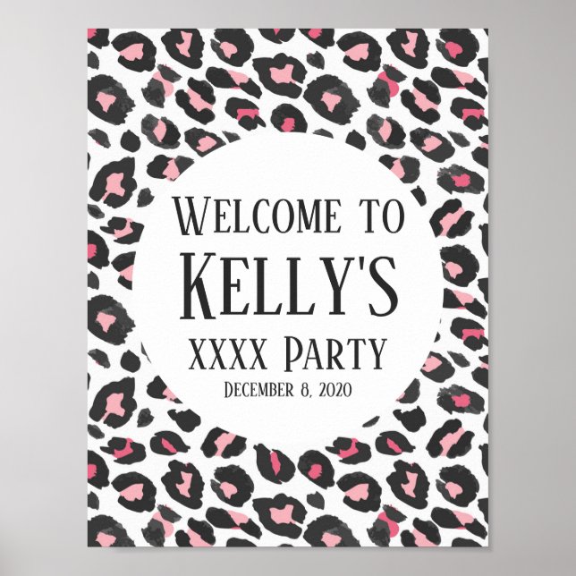 Poster Animal, Leopardo, sinal de boas-vindas. (Frente)