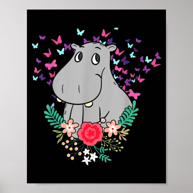 Poster Animal Lover Butterfly Valentines Day Gift Flowers (Frente)