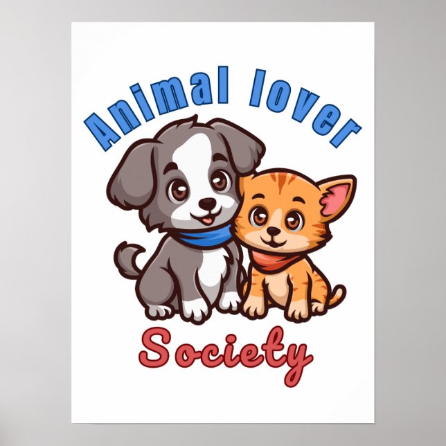 Poster Animal lover society for animal lover (Frente)