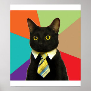 Poster Animal Meme do conselho do gato do negócio