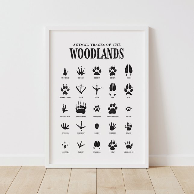 Poster Animal Tracks Woodland Nursery Decor (Criador carregado)