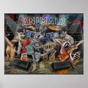 Poster Animalz Live! Animais com instrumentos musicais