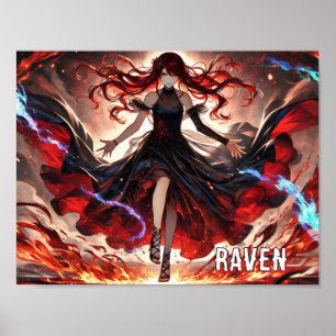 Poster Anime as chamas, encare a tempestade personalizada
