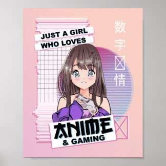 Poster Anime e Jogos Japoneses Kawaii - Anime Vaporwave