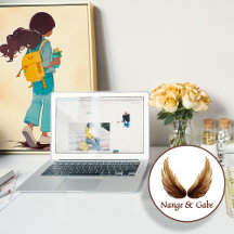 Anime Girl com mochila amarela e flores