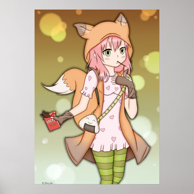 Póster Anime Girl in Fox Cosplay (Frente)