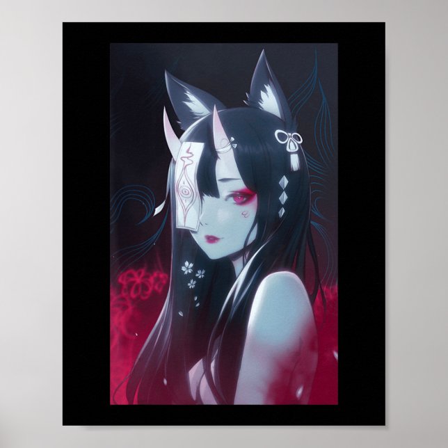 Poster Anime Girl Kawaii Waifu Aestética japonesa Manga O (Frente)