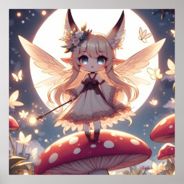Poster Anime Girl Pixie Hippie Moon Fairy