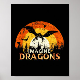 Poster Anime Kawaii Mítico Fantasia Dragões Imagine Vint