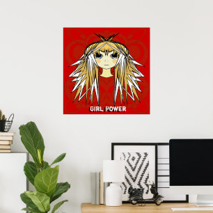 Poster Anime Loira Super Fofa Garota Poder