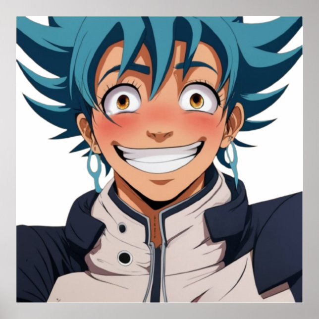 Poster Anime manga pop arte amantes enfrentam risadas per (Frente)