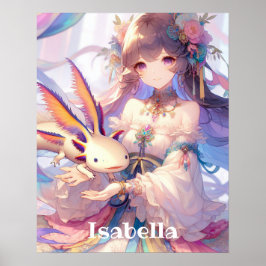 Poster Anime Personalizada e Axolotl
