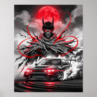 Poster Anime Racing Oni - Corrida da Tinta Sumi-e