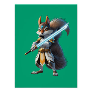 Póster Anime Samurai Esquilo Guerreiro