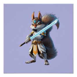 Póster Anime Samurai Esquilo Guerreiro