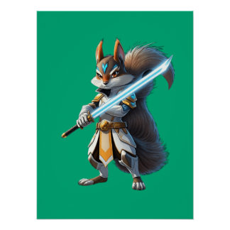 Póster Anime Samurai Squirrel Warrior