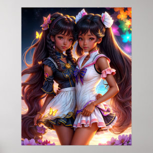 Poster Animecore Negra Amigos Animecore