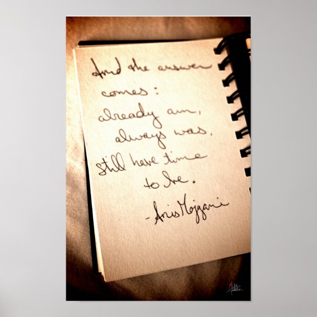 Póster Anis Mojgani Citação [Impressão de Arte] (Frente)