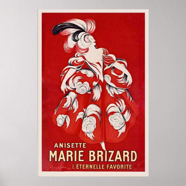 Poster Anisette Marie Brizard Cozinha Francesa de Álcool (Frente)