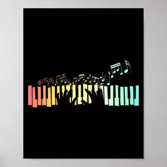 Poster Anist Keyboards Music Notes Ano  (Frente)