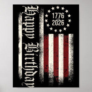 Poster Aniversário 1776-2026 250 Anos Americano 250º 4º