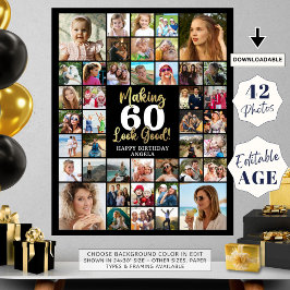 Poster Aniversário 42 Era Do Fazer De Colagem De Fotos